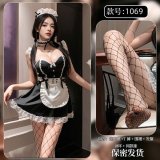 Maid outfit + matching stockings + badminton racket