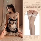 Black (maid outfit + white lace stockings)