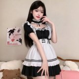 Maid outfit (dress + headband + bracelet + neck ring + leg ring + apron)