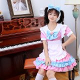 Maid pink six-piece set + stockings