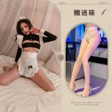 Maid with open crotch and semen extraction
