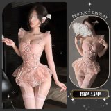 Muna Jingjing* Pink [Vest + T-shirt + Garterbelt]