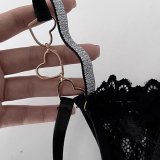 N7☆Black Mid-Waisted halter-neck thong
