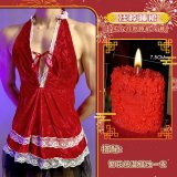 Halter nightgown + floral low-temperature candle