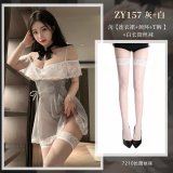 NY1SYT005720◆Crispy Milk Tea◆Gray + White【Dress + Neck Ring + T-shirt】+White Stockings