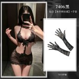 NY1WZT003148 Black [Single Mesh Dress] + Black Gloves