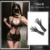 NY1WZT003148 Black [Single Mesh Dress] + Black Gloves