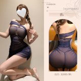 Jumpsuit [bodycon skirt + thong] + white stockings