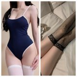 bodysuit + black fishnet stockings