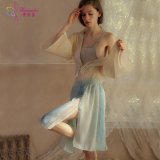 【1029】Outerwear + halter top + long skirt + thong