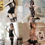 [4-Piece Set] Bodycon Skirt (with stockings) + Secretary (with stockings) + Vest (with stockings) + Cheongsam