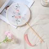 Similar to a pearl-patterned round fan - peach design