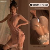 Pink cheongsam + pink underwear