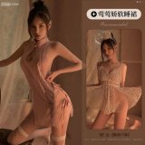 Pink cheongsam + white bubble skirt