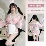 Pink (headband + kimono + apron + underwear)