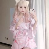 Pink [kimono + obi + underwear]