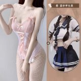Pink bodysuit + a pair of socks given by the student