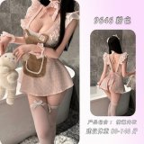 Pink [bodysuit + apron + bracelet + headband + neck ring]