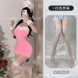 Pink suit + white stockings