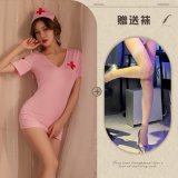 Pink suit + pink fishnet stockings