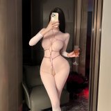 [Pink rope garment] + [White mesh garment]