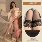dusty rose color + black stockings