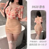 Pink [Sheer Bodycon Skirt + Choker + Thong]