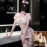 Pink suit + white open crotch