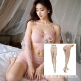 Pink and white open-crotch socks