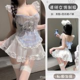 Pure and alluring maid outfit + matching stockings