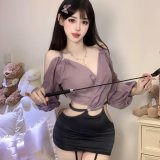 Pure and beautiful secretary + matching garter stockings