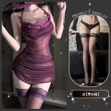 Purple suit + black stockings