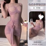 Purple [Includes skirt + thong + 2 flowers + ribbon]