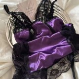 [Purple nightgown + garter belt + thong]