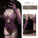 One-piece purple bodysuit + gloves