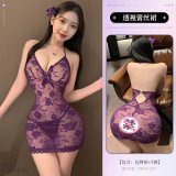 6921183354688 Purple [Bodycon Skirt + T-shirt]