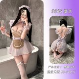 Purple [bodysuit + apron + bracelet + headband + neck ring] + matching stockings