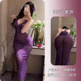 Purple [Sexy Maxi Skirt with Beautiful Hips + T-Shirt]