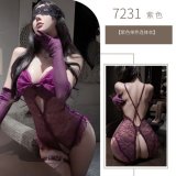Purple bodysuit + leg rings