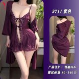 Purple [Open-front sundress + underwear] with outer robe