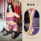 Purple and white stockings