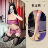 Purple and white stockings