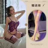 Purple and white stockings