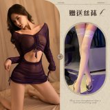 Purple and white stockings