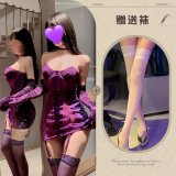 Purple and white stockings