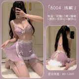 Light purple suit + white stockings + white headband