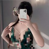 Cheongsam style + white open-crotch socks