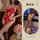 Red and black open-crotch socks