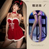 Red and black fishnet stockings