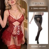 Red and black open-crotch socks